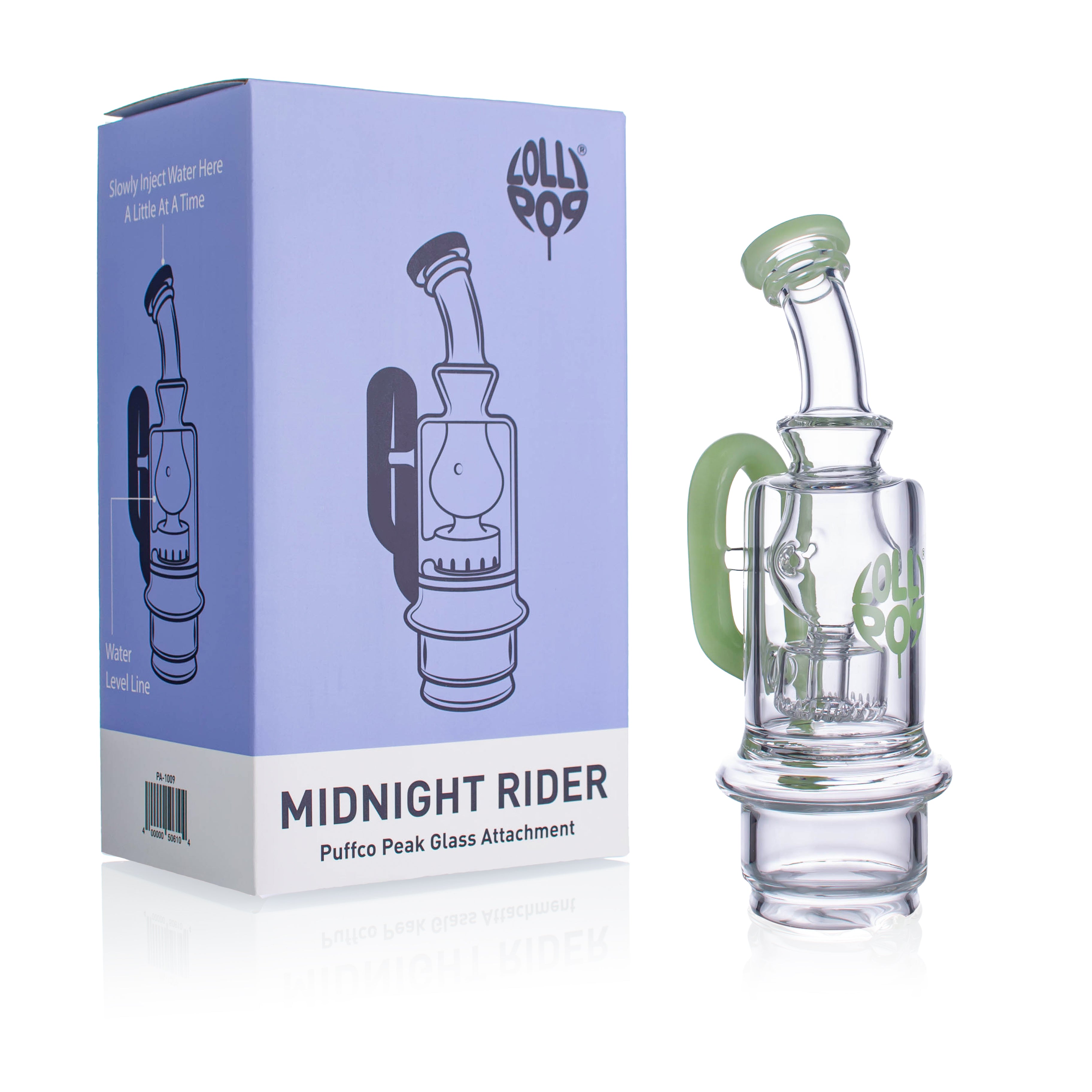 Lollipop Midnight Rider Series I Puffco Peak Recycler Glass Attachement I Asst Colors