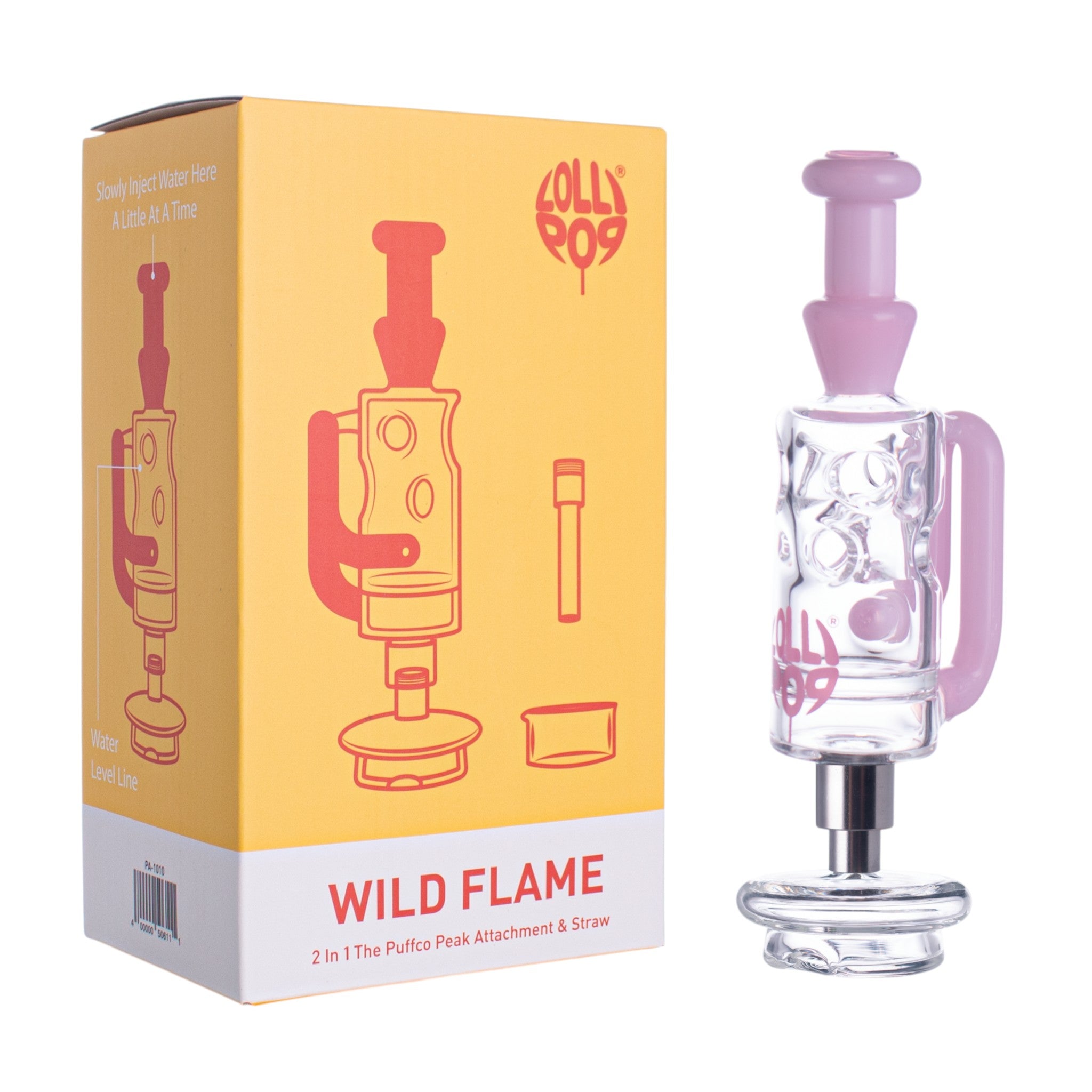 Lollipop Wild Flame Series I Puffco Peak Recycler Glass Attachement I Asst Colors