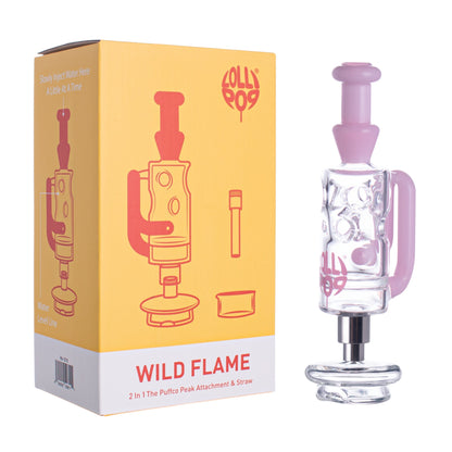 Lollipop Wild Flame Series I Puffco Peak Recycler Glass Attachement I Asst Colors