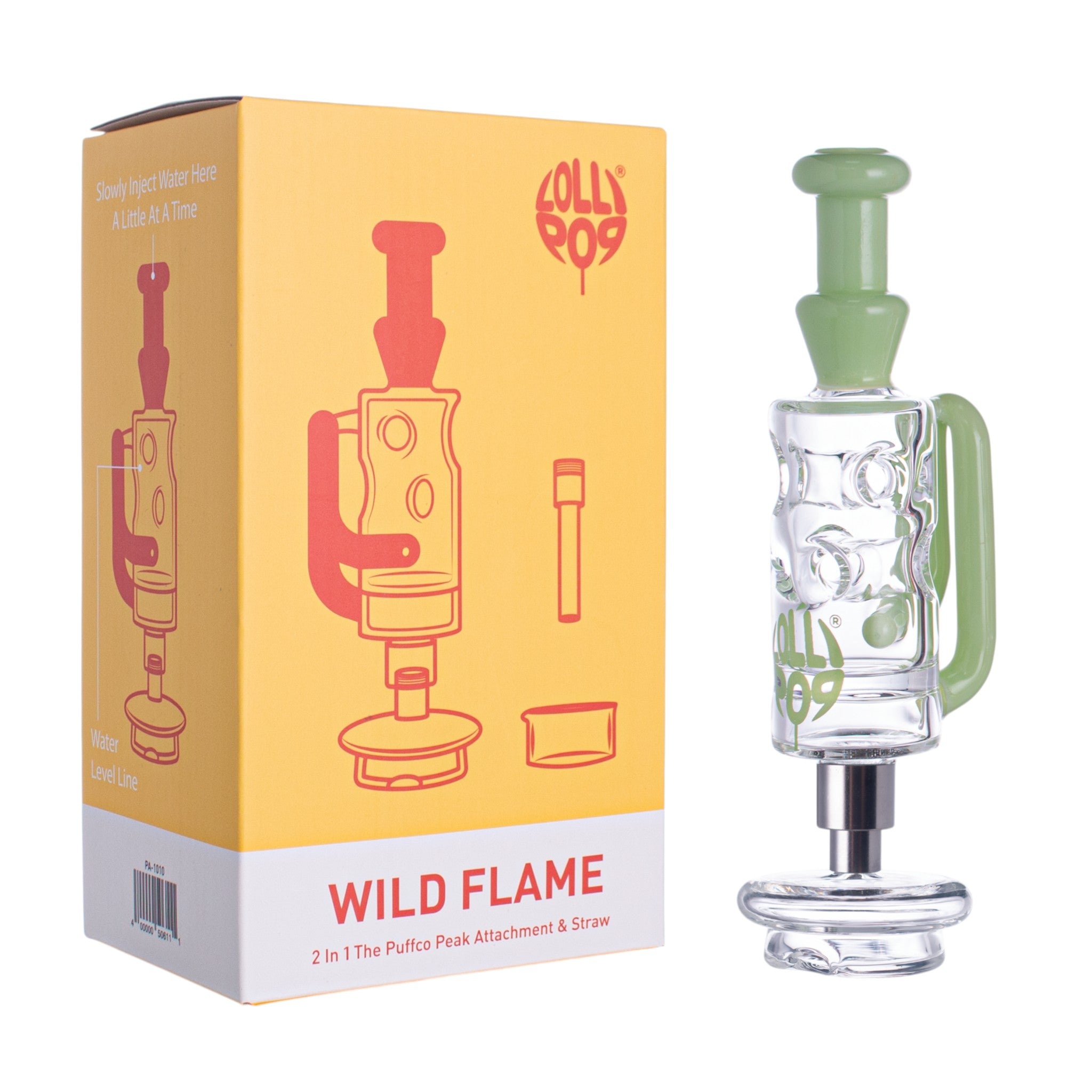 Lollipop Wild Flame Series I Puffco Peak Recycler Glass Attachement I Asst Colors