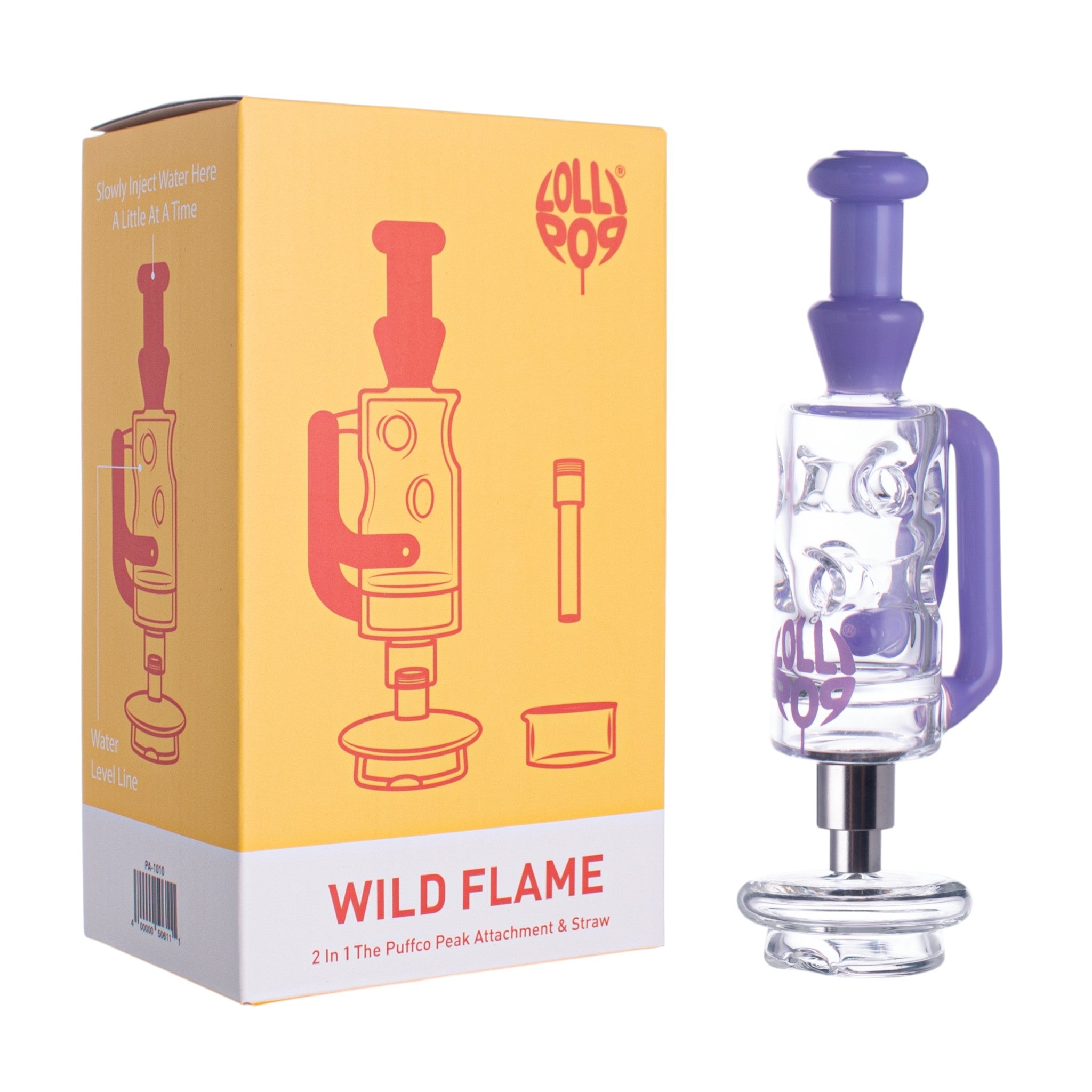 Lollipop Wild Flame Series I Puffco Peak Recycler Glass Attachement I Asst Colors