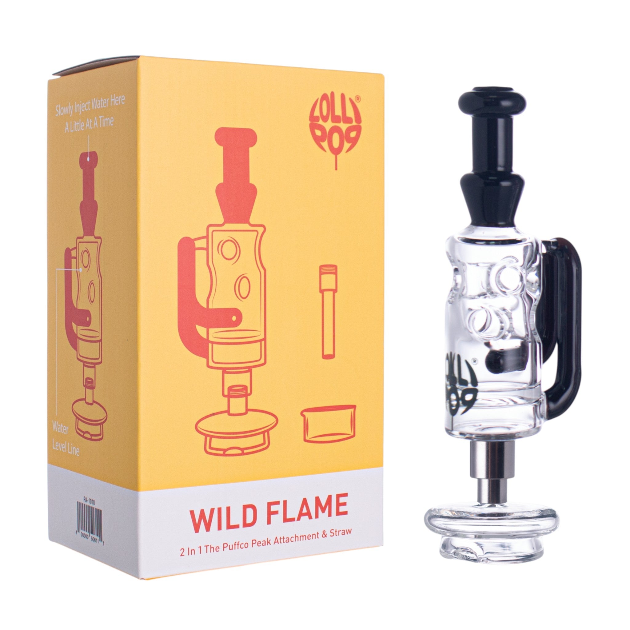 Lollipop Wild Flame Series I Puffco Peak Recycler Glass Attachement I Asst Colors