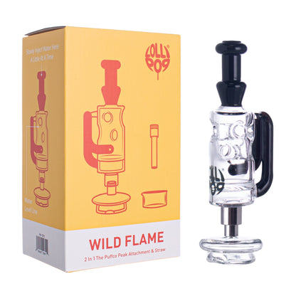 Lollipop Wild Flame Series I Puffco Peak Recycler Glass Attachement I Asst Colors