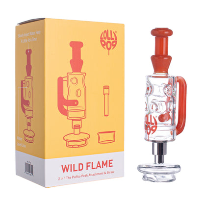 Lollipop Wild Flame Series I Puffco Peak Recycler Glass Attachement I Asst Colors