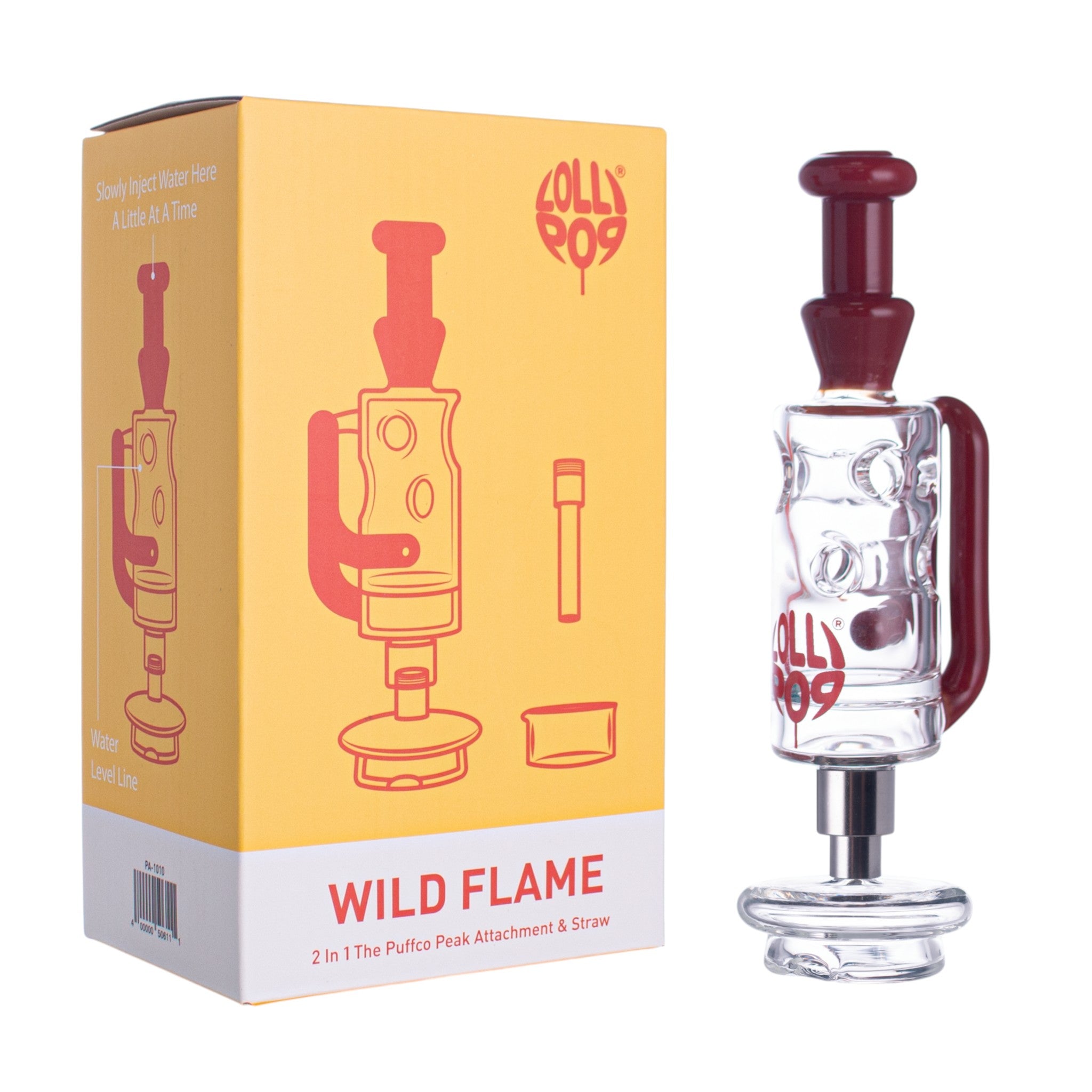 Lollipop Wild Flame Series I Puffco Peak Recycler Glass Attachement I Asst Colors