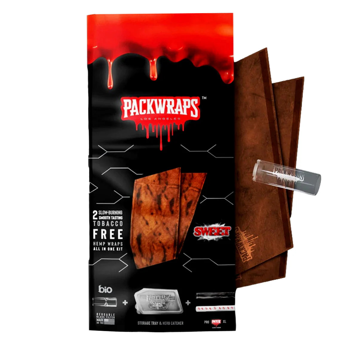 Packwraps X Twisted Hemp Wraps -(2 Wraps Per Pack) (10 Packs in a Box Display) (30pcs/cs)