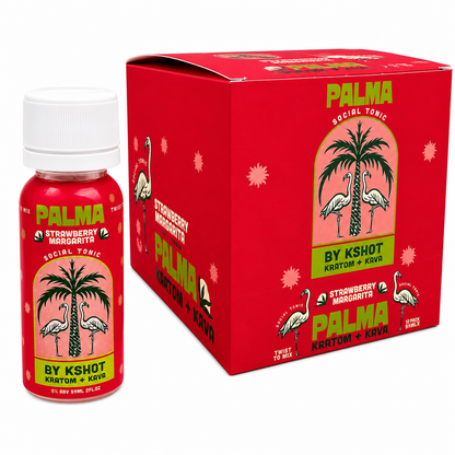 Palma by K Shot Kratom + Kava 2fl oz. Shot Strawberry Margarita 12ct
