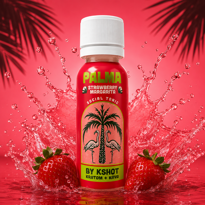 Palma by K Shot Kratom + Kava 2fl oz. Shot Strawberry Margarita 12ct