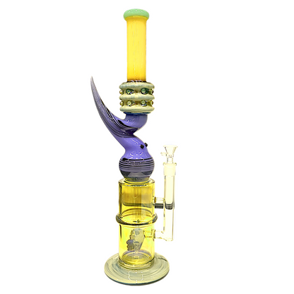 18" Colorful Horn Glass Water Pipe