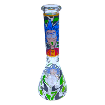 10.5" RM Glow In The Dark Beaker Glass Water Pipe