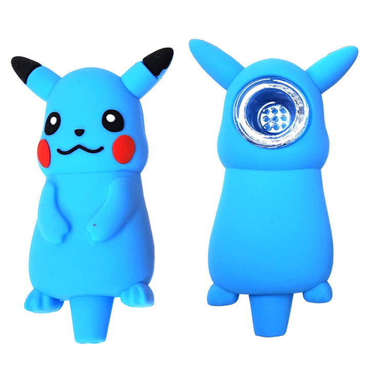 Pika Silicone Hand Pipe With Glass Bowl - Assorted Colors