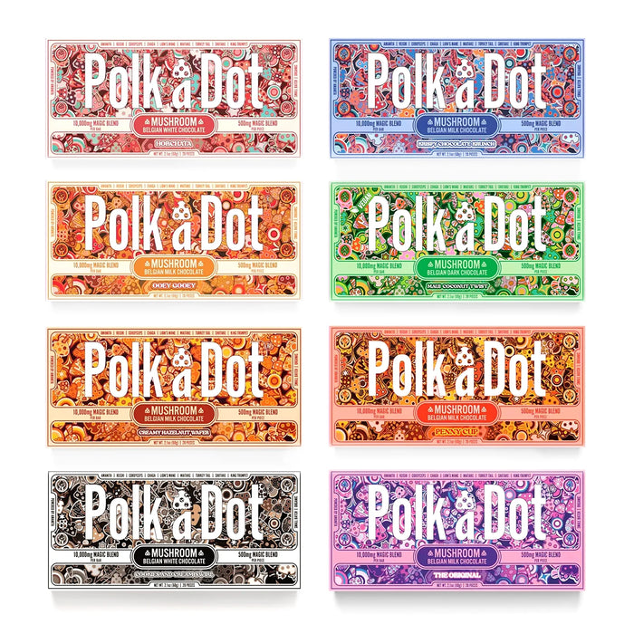 Polk a Dot Mushroom Chocolates 10,000MG (10 units per box / 10 Boxes per Case)