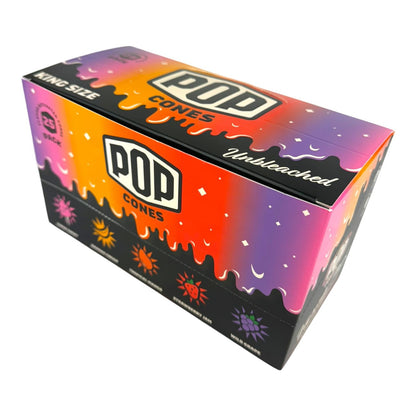 Pop Cones Unbleached King Size Pre-Rolled Cones with Flavor Tip (3 per pack/25 Pack)