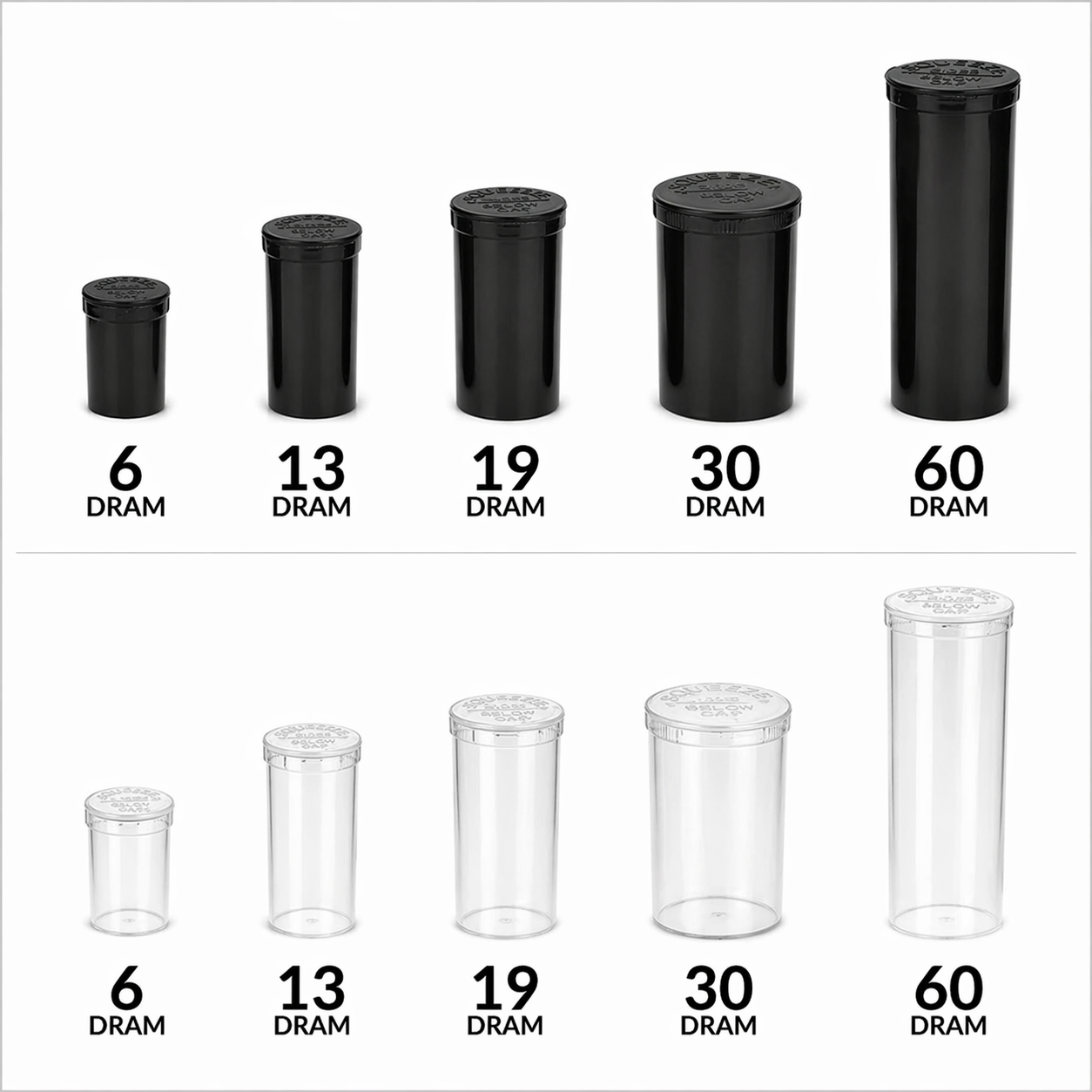 Pop Top 30 Dram Plastic Vials Case of 160