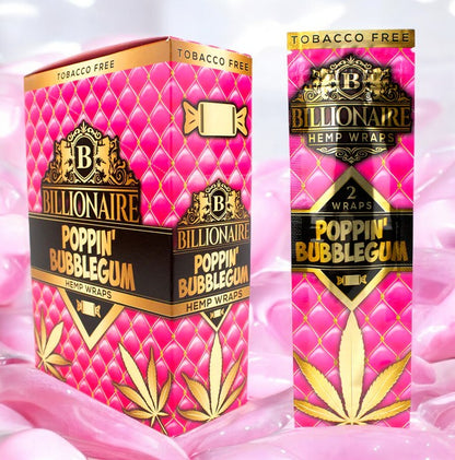 Poppin' Bubblegum Billionaire Hemp Wraps 2ct - 25PK (2ct) / Display
