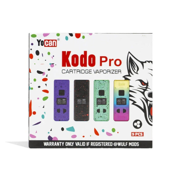 Yocan Kodo Pro Cartridge Vaporizer 400mAh Battery By Wulf Mods (Display of 9pc) - Assorted Colors