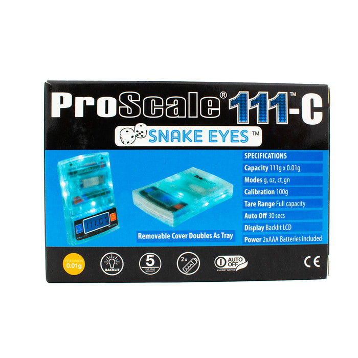 Pro Scale 111-C Digital Pocket Scale Snake Eyes Clear Scale