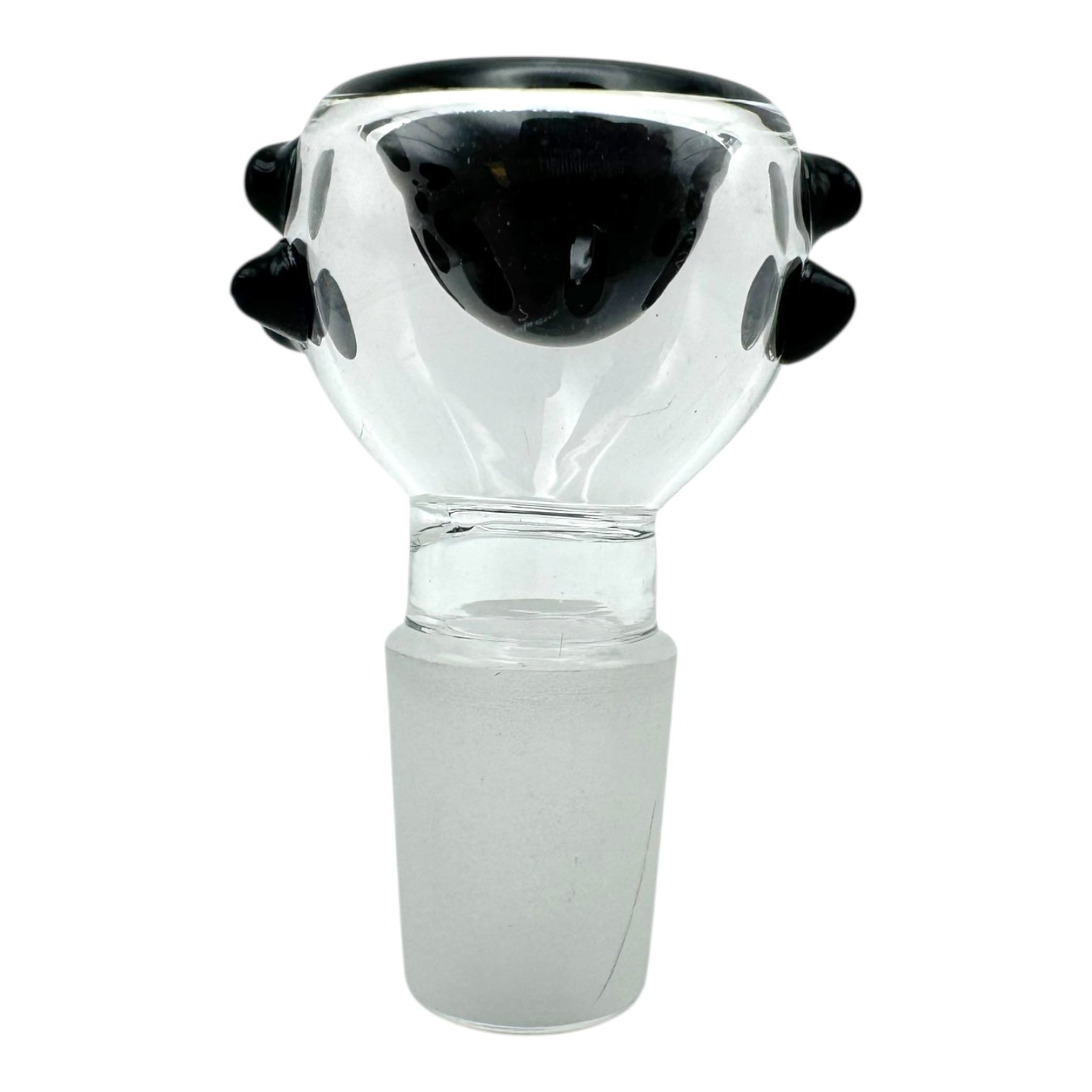 18mm Male Punch Glass Bowl w/ Dotted Handle