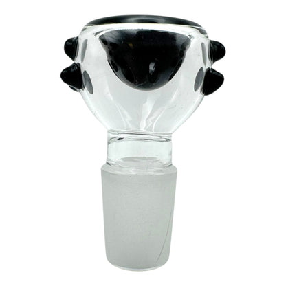 18mm Male Punch Glass Bowl w/ Dotted Handle