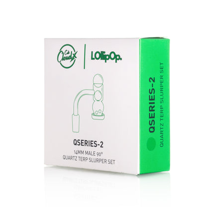 Lollipop QSeries-2 | 14mm Male 90° | Fully Welded Quartz Banger Set I Asst Colors