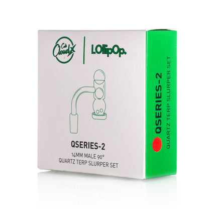Lollipop QSeries-2 | 14mm Male 90° | Fully Welded Quartz Banger Set I Asst Colors