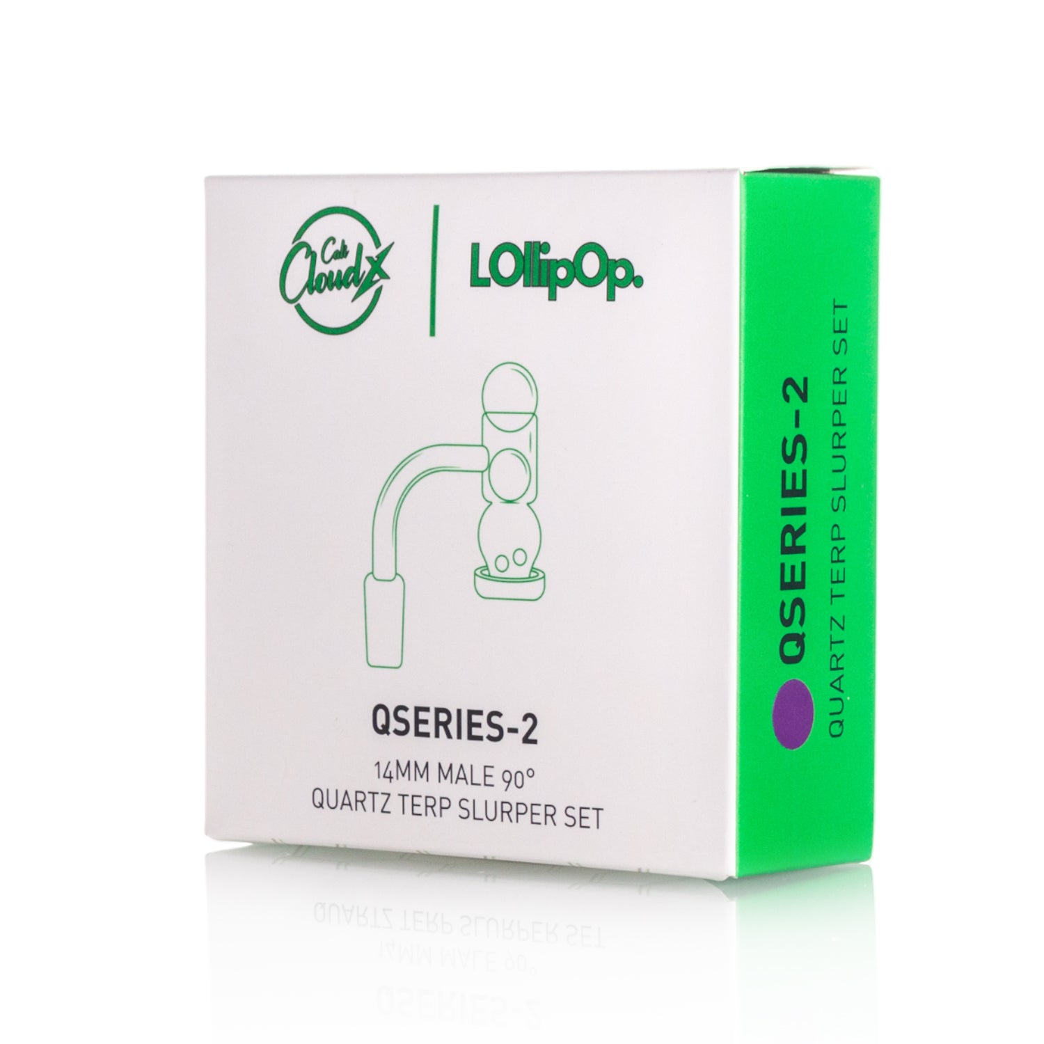 Lollipop QSeries-2 | 14mm Male 90° | Fully Welded Quartz Banger Set I Asst Colors