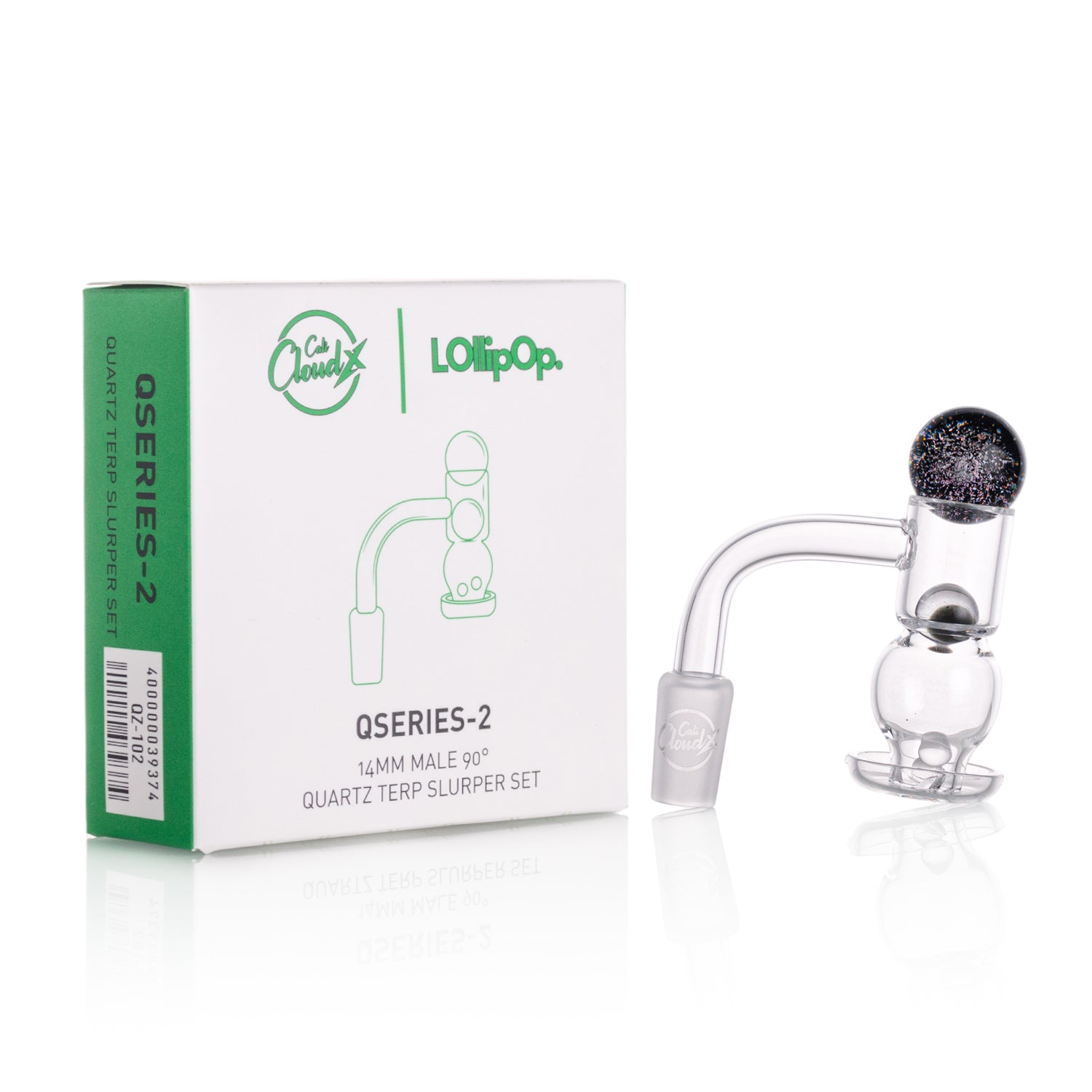 Lollipop QSeries-2 | 14mm Male 90° | Fully Welded Quartz Banger Set I Asst Colors