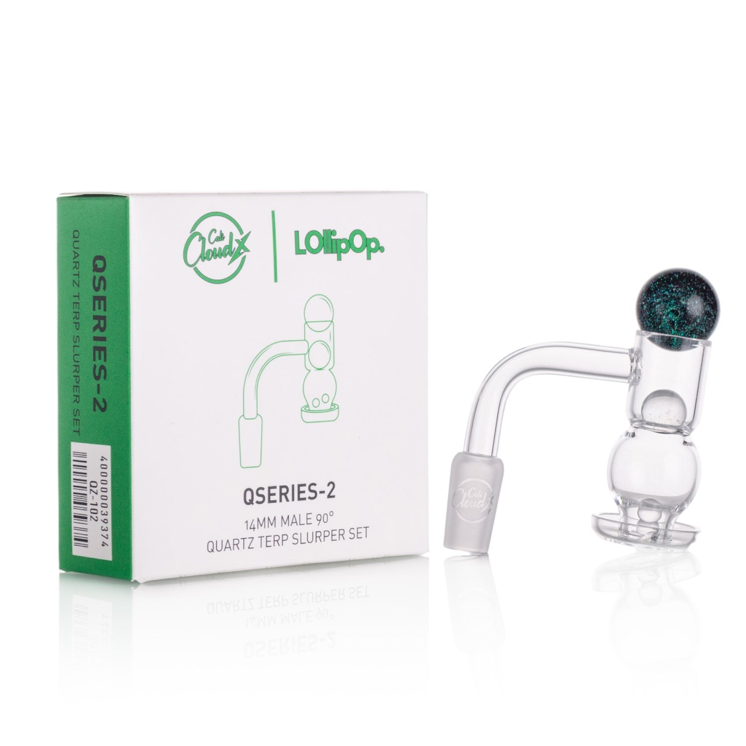 Lollipop QSeries-2 | 14mm Male 90° | Fully Welded Quartz Banger Set I Asst Colors