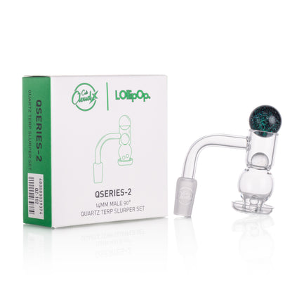 Lollipop QSeries-2 | 14mm Male 90° | Fully Welded Quartz Banger Set I Asst Colors