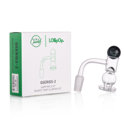Lollipop QSeries-2 | 14mm Male 90° | Fully Welded Quartz Banger Set I Asst Colors