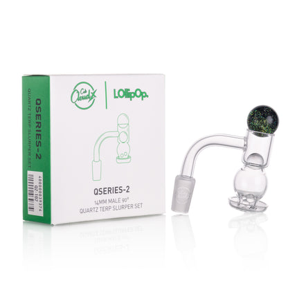 Lollipop QSeries-2 | 14mm Male 90° | Fully Welded Quartz Banger Set I Asst Colors