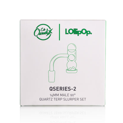 Lollipop QSeries-2 | 14mm Male 90° | Fully Welded Quartz Banger Set I Asst Colors