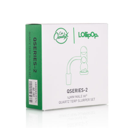 Lollipop QSeries-2 | 14mm Male 90° | Fully Welded Quartz Banger Set I Asst Colors