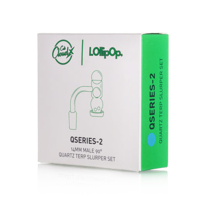 Lollipop QSeries-2 | 14mm Male 90° | Fully Welded Quartz Banger Set I Asst Colors