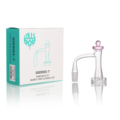 Lollipop QSeries-7 — 14mm Male 90° Quartz Terp Slurper Set