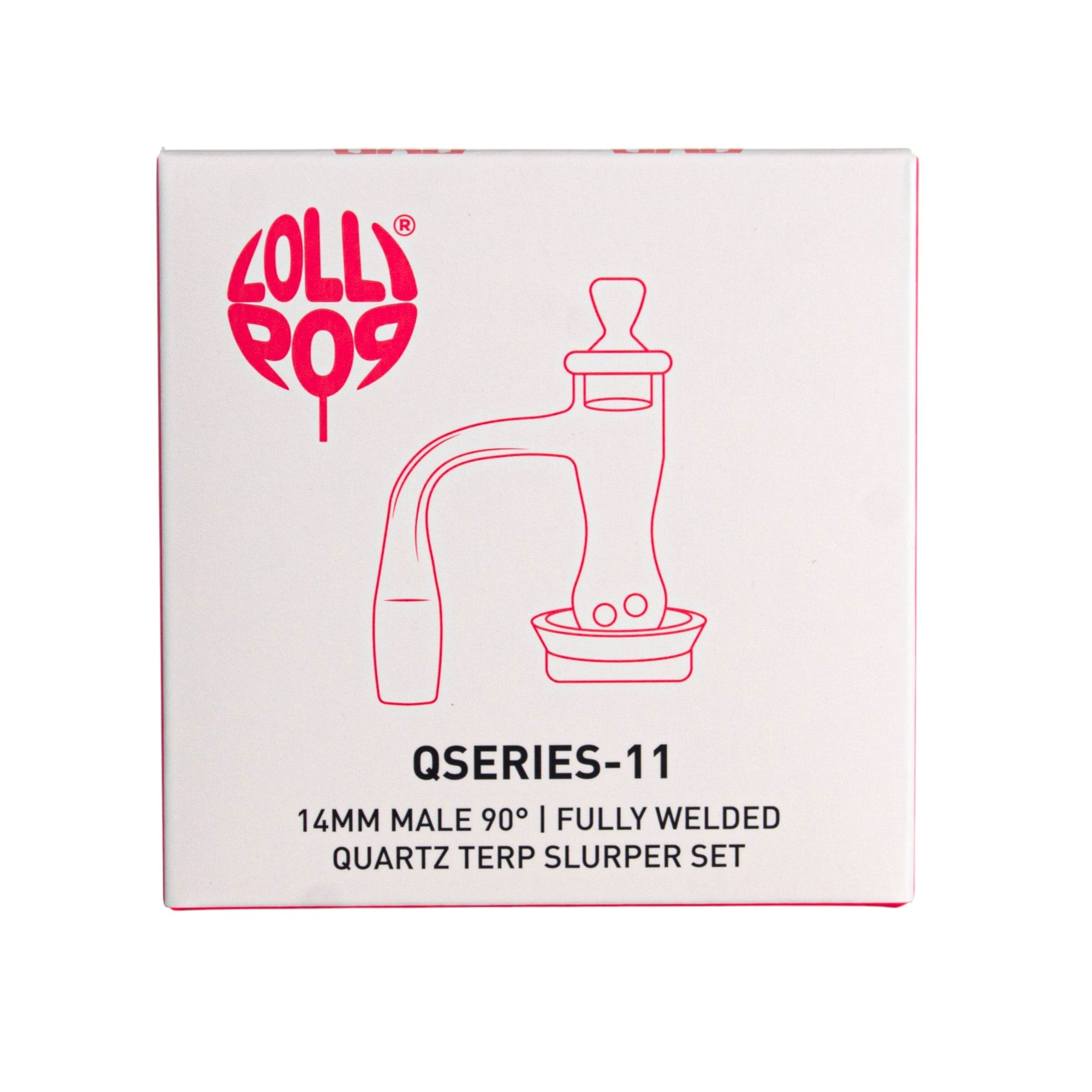 Lollipop QSeries-11 — 14mm Male 90° Fully Welded Quartz Terp Slurper Set