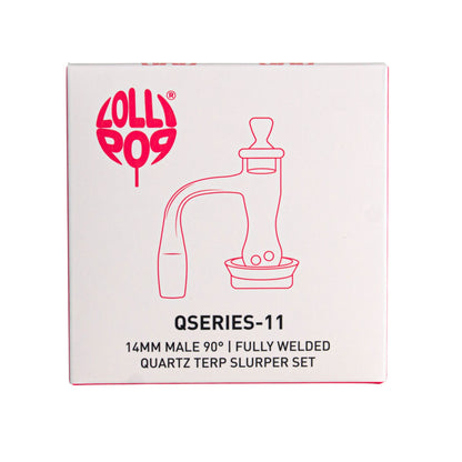 Lollipop QSeries-11 — 14mm Male 90° Fully Welded Quartz Terp Slurper Set