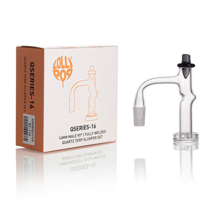 Lollipop QSeries-16 — 14mm Male 90° Fully Welded Quartz Terp Slurper Set