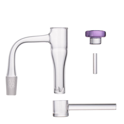 Lollipop QSeries-18 | 14mm Male 90° | Fully Welded Quartz Terp Slurper Banger Set - I Asst Colors