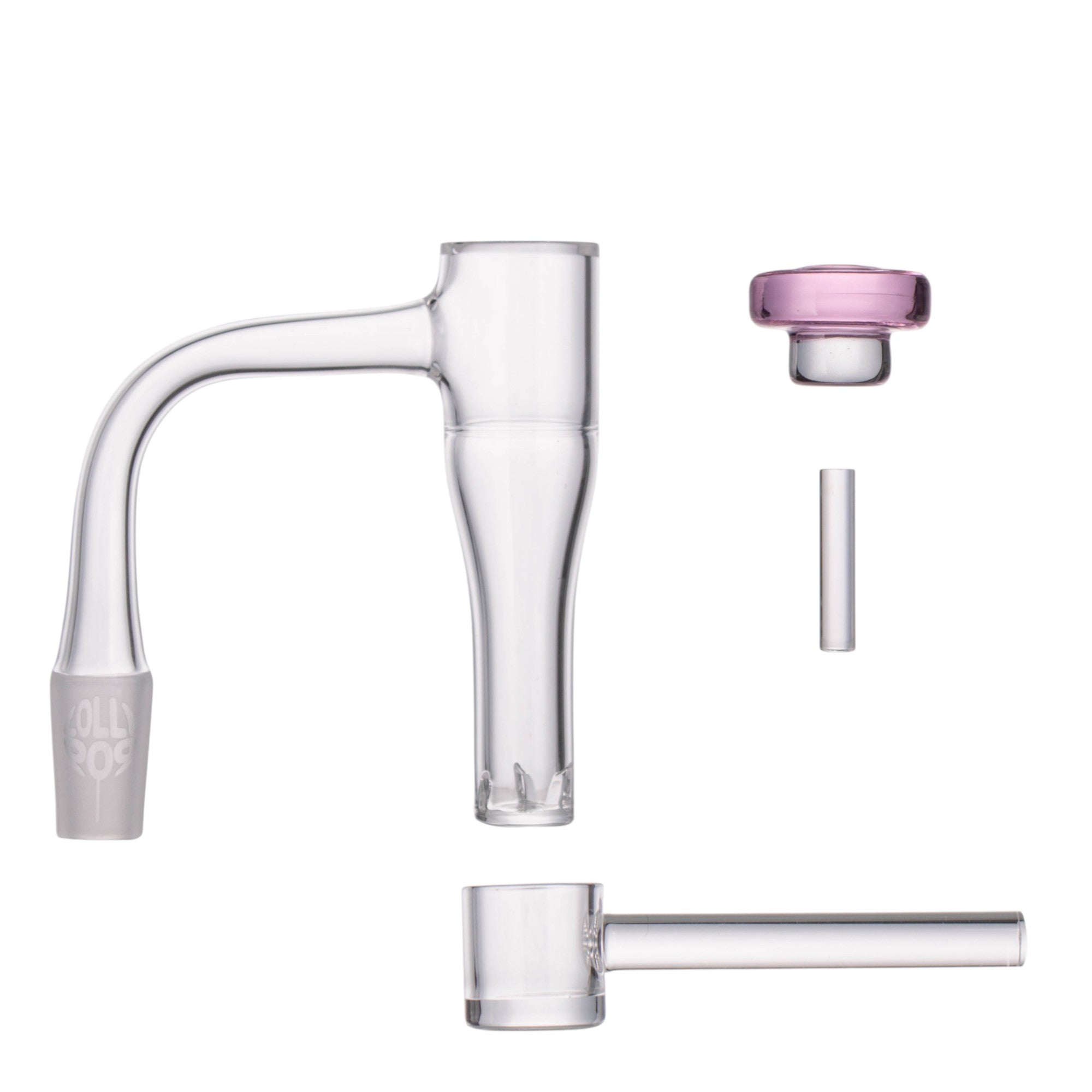 Lollipop QSeries-18 | 14mm Male 90° | Fully Welded Quartz Terp Slurper Banger Set - I Asst Colors