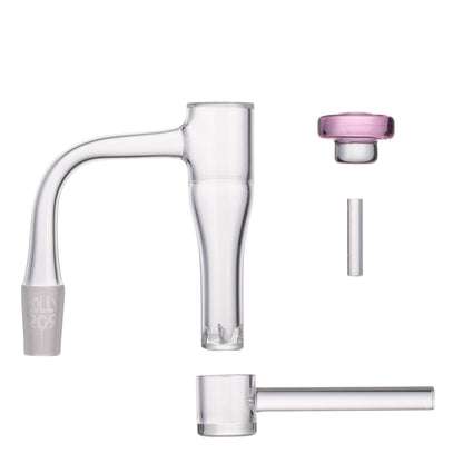Lollipop QSeries-18 | 14mm Male 90° | Fully Welded Quartz Terp Slurper Banger Set - I Asst Colors