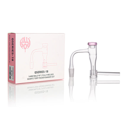 Lollipop QSeries-18 | 14mm Male 90° | Fully Welded Quartz Terp Slurper Banger Set - I Asst Colors