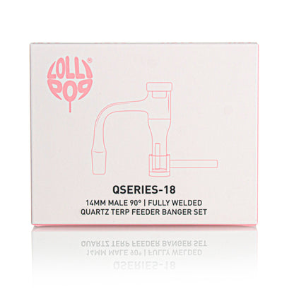 Lollipop QSeries-18 | 14mm Male 90° | Fully Welded Quartz Terp Slurper Banger Set - I Asst Colors