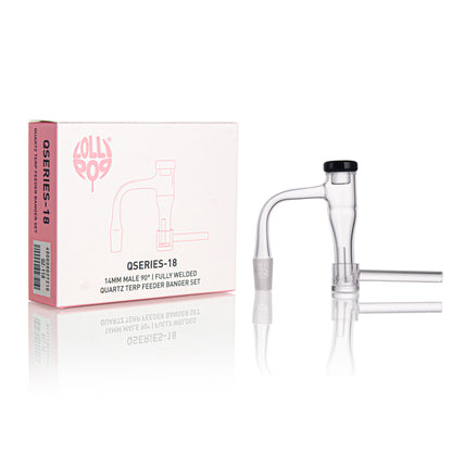 Lollipop QSeries-18 | 14mm Male 90° | Fully Welded Quartz Terp Slurper Banger Set - I Asst Colors