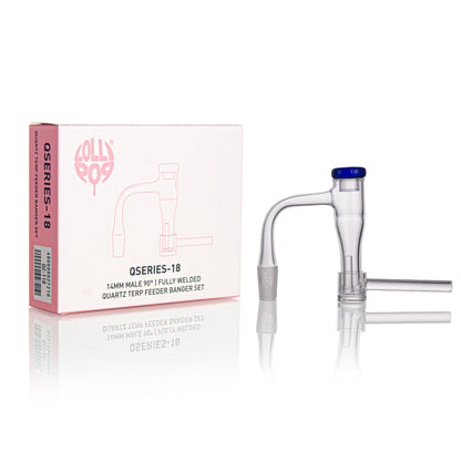 Lollipop QSeries-18 | 14mm Male 90° | Fully Welded Quartz Terp Slurper Banger Set - I Asst Colors