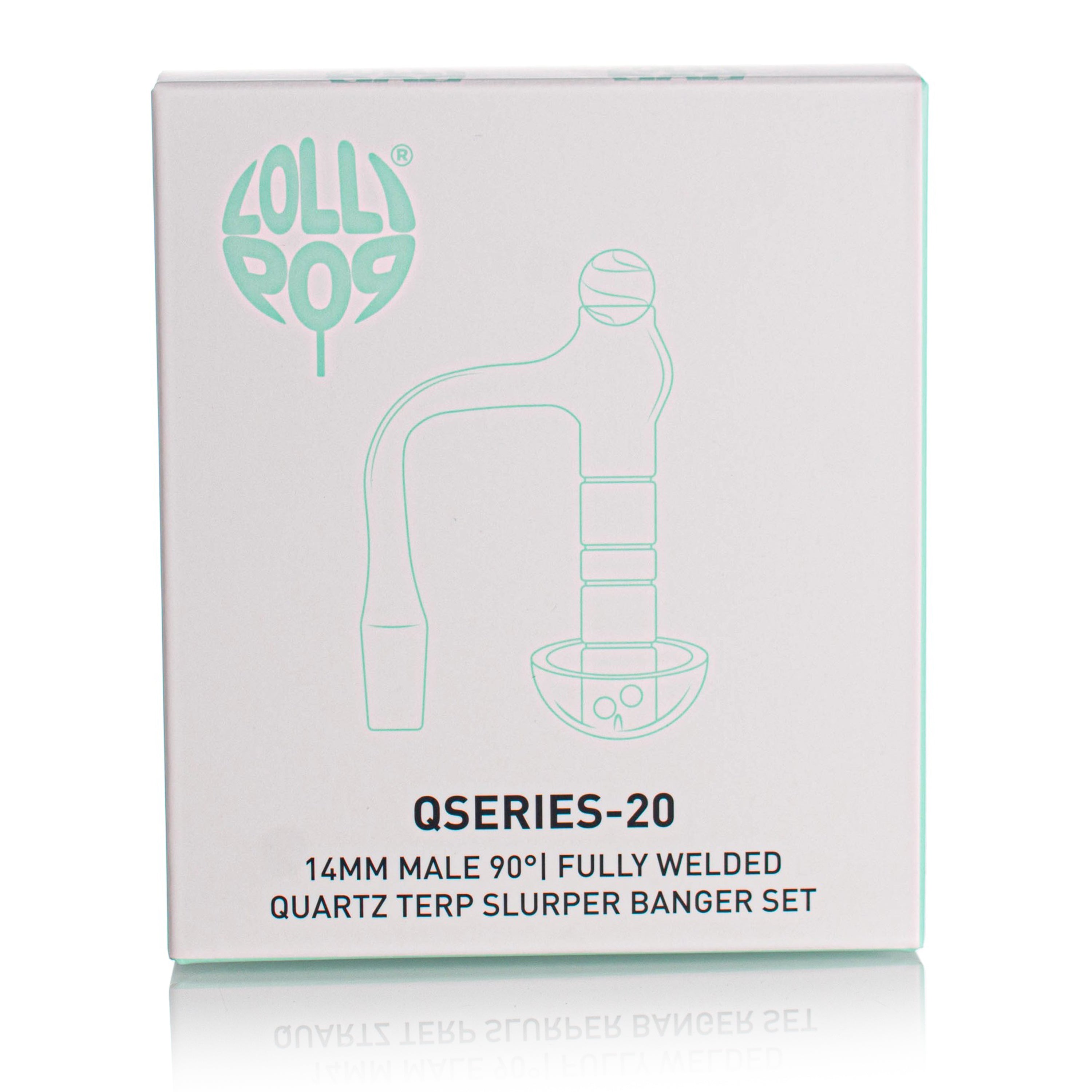 Lollipop QSeries-20 — 14mm Male 90° Fully Welded Quartz Terp Slurper Banger Set