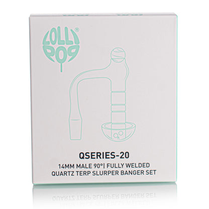 Lollipop QSeries-20 — 14mm Male 90° Fully Welded Quartz Terp Slurper Banger Set