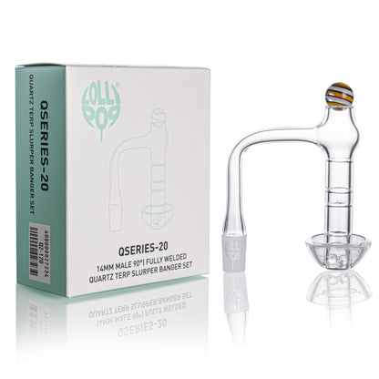 Lollipop QSeries-20 — 14mm Male 90° Fully Welded Quartz Terp Slurper Banger Set