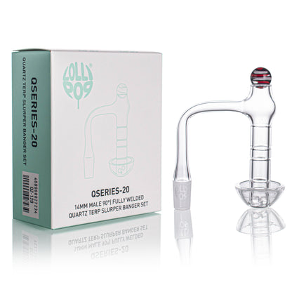 Lollipop QSeries-20 — 14mm Male 90° Fully Welded Quartz Terp Slurper Banger Set