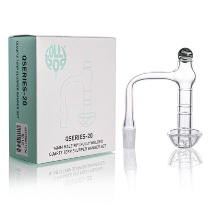 Lollipop QSeries-20 — 14mm Male 90° Fully Welded Quartz Terp Slurper Banger Set